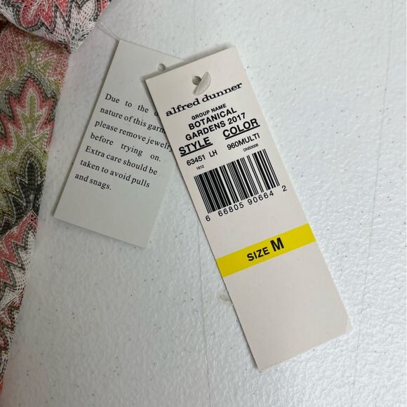 NWT Alfred Dunner Botanical Gardens Chevron Knit Top Necklace Women Size Medium - Picture 8 of 12